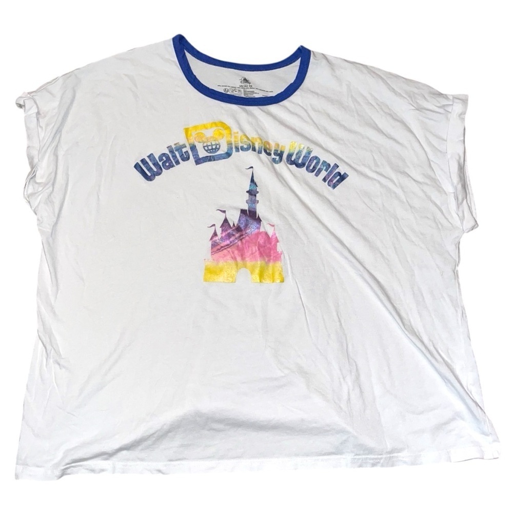Cinderella Castle Ringer Tshirt White Magic Kingdom Disney Parks XXL 2X